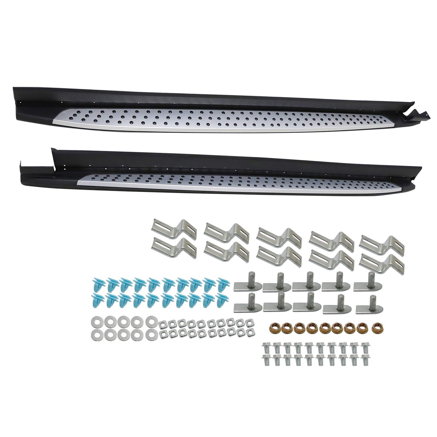 Fit Hyundai Santa Fe 2019-2023 Pair Black Running Boards Side Steps