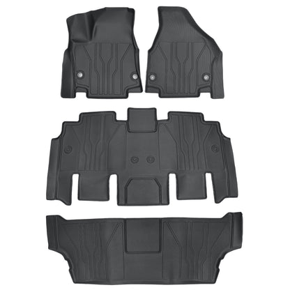 3 Rows TPE Floor Mats Liners Waterproof For 2017-2025 Chrysler Pacifica Black