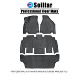 3 Rows TPE Floor Mats Liners Waterproof For 2017-2025 Chrysler Pacifica Black