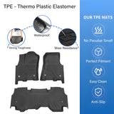 3D TPE Floor Mats Liner Black 3Pcs For 2025 2026 Ram 1500 Quad Cab Bucket Seat