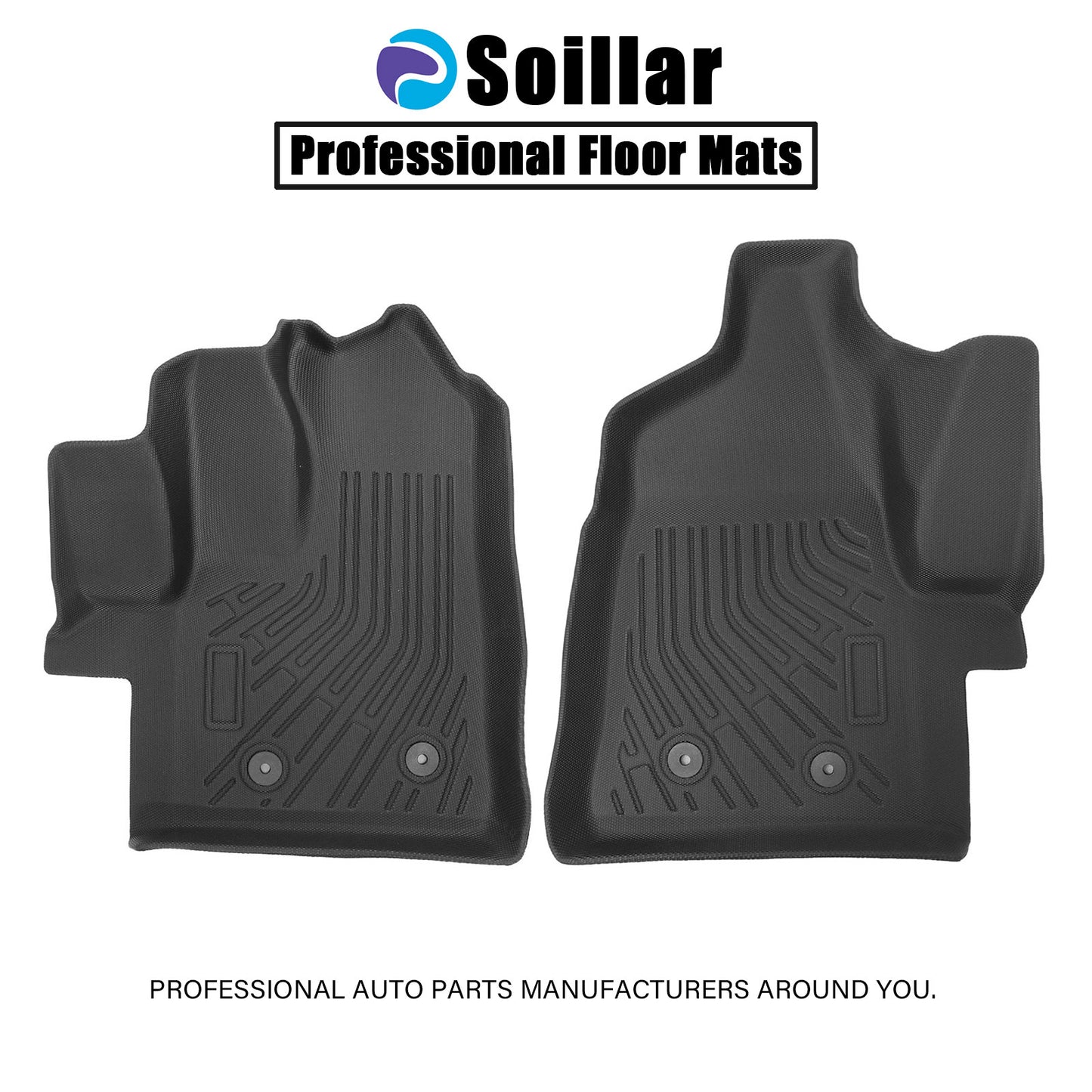 TPE All-Weather Floor Mats Liner Black For 2020-2026 Ford Transit 150/250/350 HD
