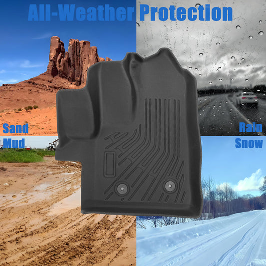 TPE All-Weather Floor Mats Liner Black For 2020-2026 Ford Transit 150/250/350 HD