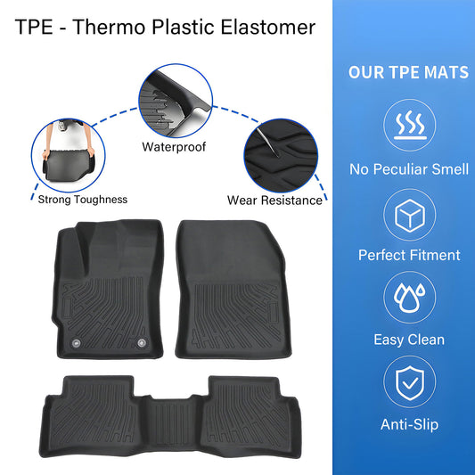 TPE 2-Row Floor Mats Liner Set Waterproof For 2019-2026 Toyota Corolla Hatchback