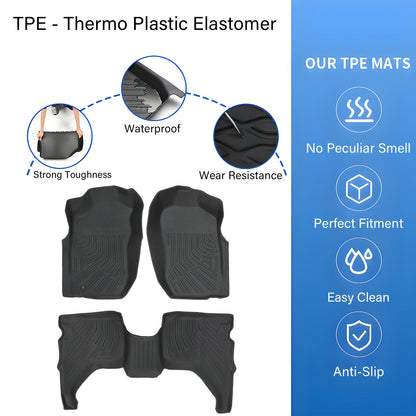 Floor Mats Liner Set Fits 2001-2004 Toyota Tacoma Double Cab All Weather TPE 3X