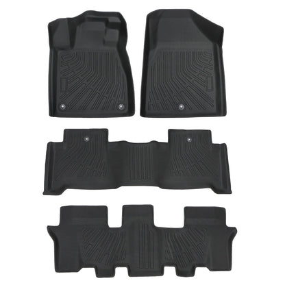 TPE 3D Floor Mats Liners Set For 2007-2013 Acura MDX 3 Row All Weather Black
