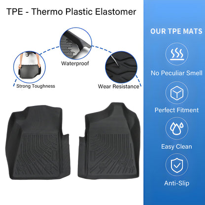 1st Row 3D Floor Mats Liners TPE For 1999-2006 Chevrolet Silverado Regular Cab
