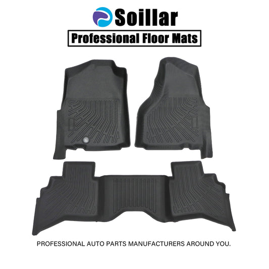 3D Floor Mats Liners TPE For 2002-2009 Dodge Ram 1500 2500 3500 Crew Cab Black