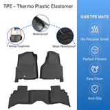 3D Floor Mats Liners TPE For 2002-2009 Dodge Ram 1500 2500 3500 Crew Cab Black