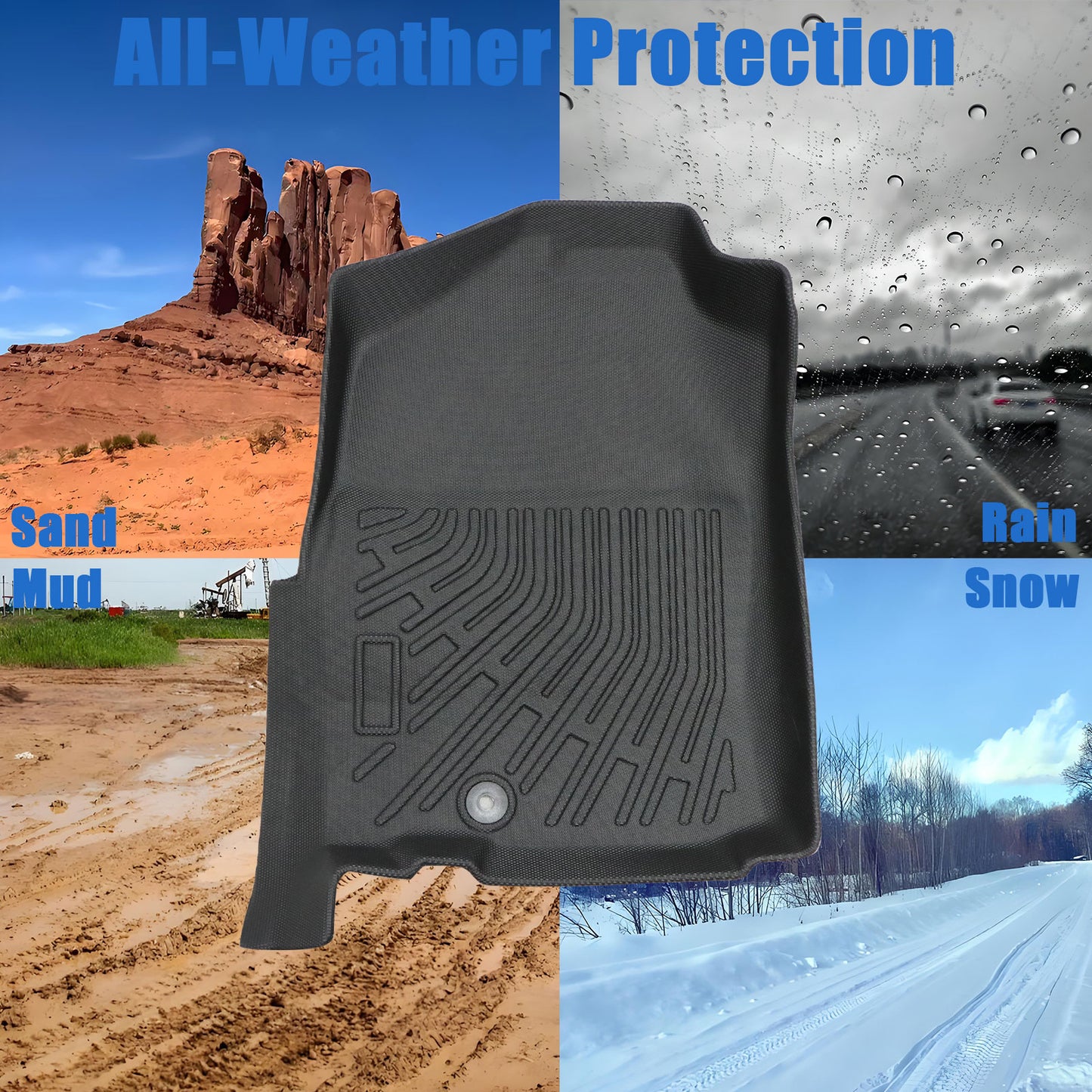 3D Floor Mats Liners TPE For 2002-2009 Dodge Ram 1500 2500 3500 Crew Cab Black