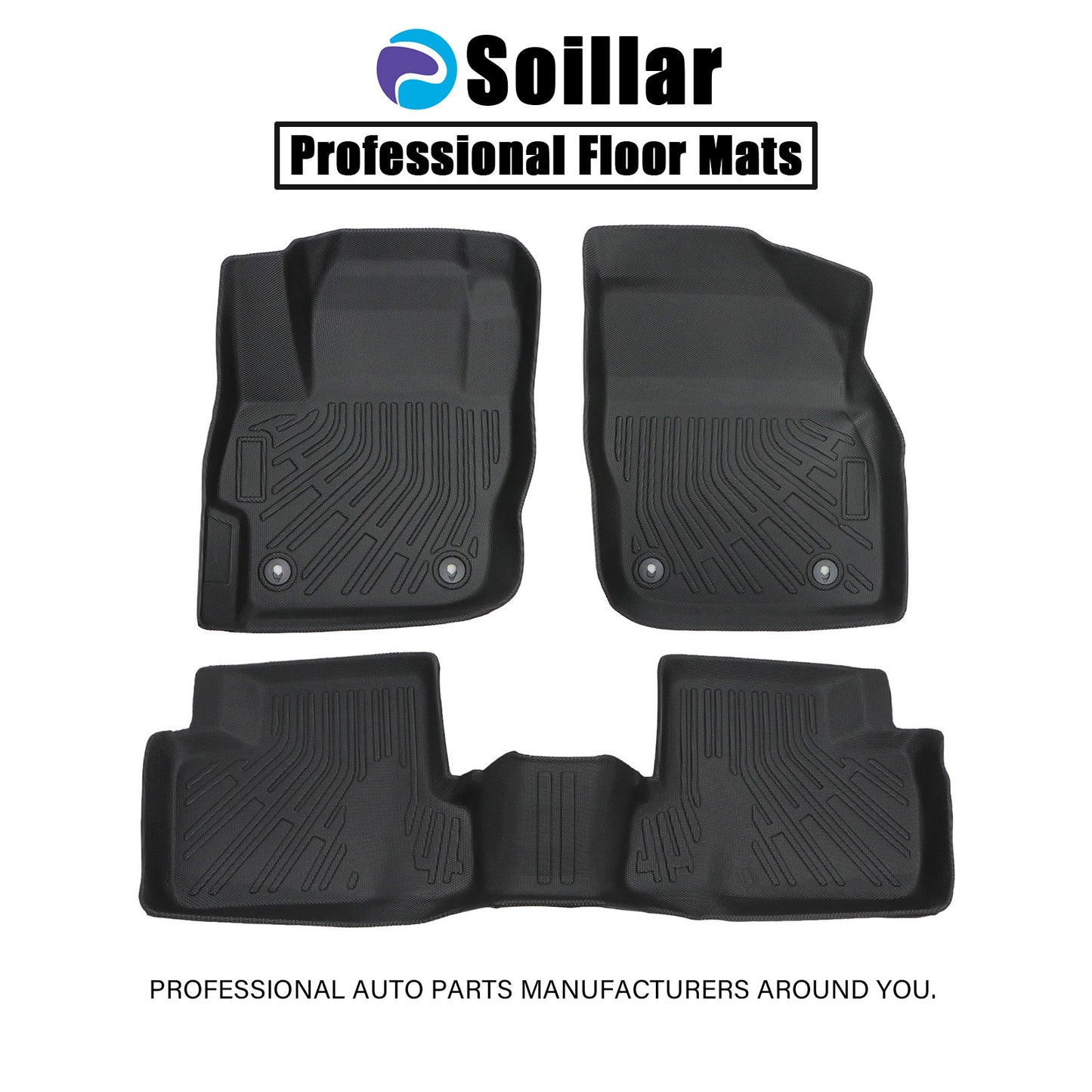 1st+2nd Row Floor Mats Liner TPE Fits 2010-2013 Mazda 3 Anti-Slip New Full Set