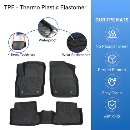 1st+2nd Row Floor Mats Liner TPE Fits 2010-2013 Mazda 3 Anti-Slip New Full Set