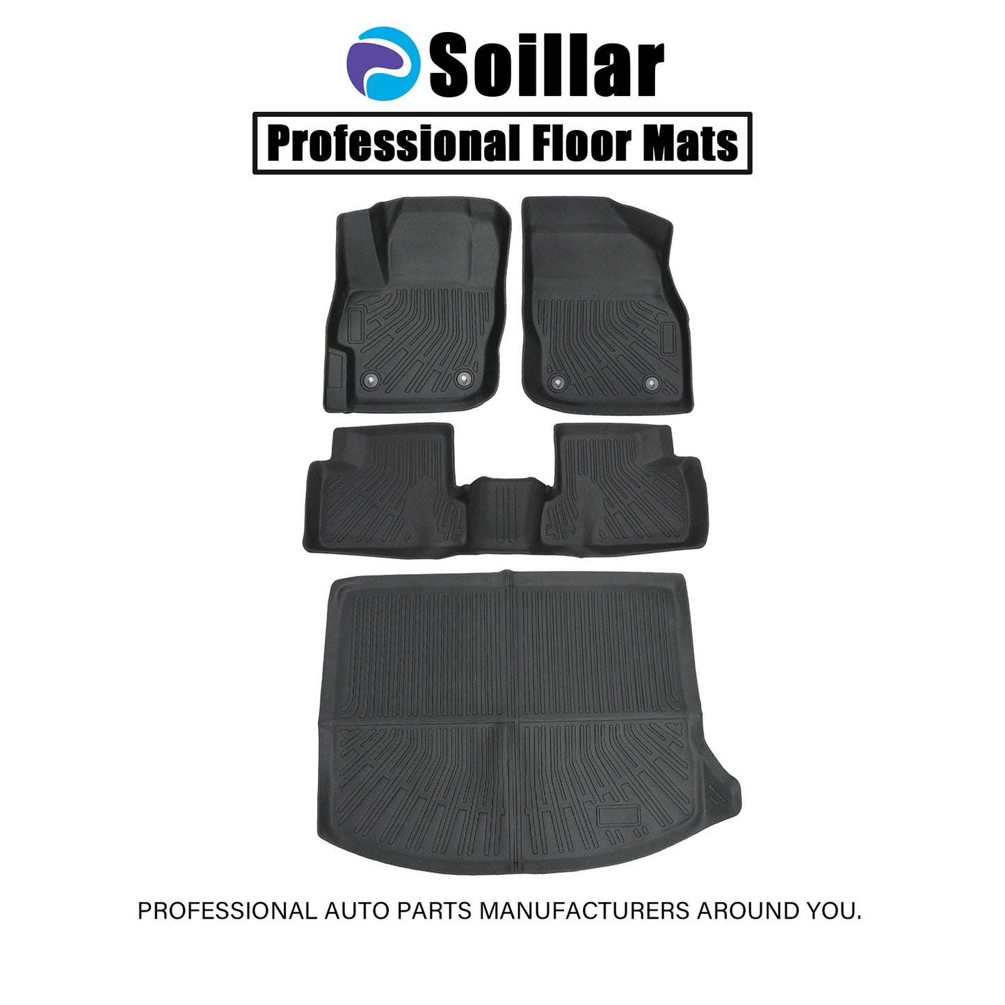 For 2010-2013 Mazda 3 Hatchback Floor Mats & Cargo Trunk Liner All-Weather Black