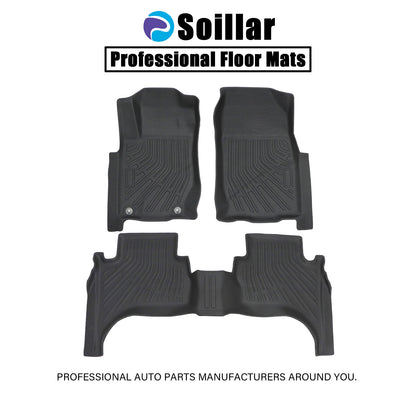 1st+2nd Row Floor Mats Liner TPE For 2005-2018 Mitsubishi L200 Triton Anti-Slip