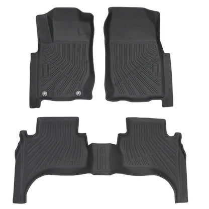 1st+2nd Row Floor Mats Liner TPE For 2005-2018 Mitsubishi L200 Triton Anti-Slip