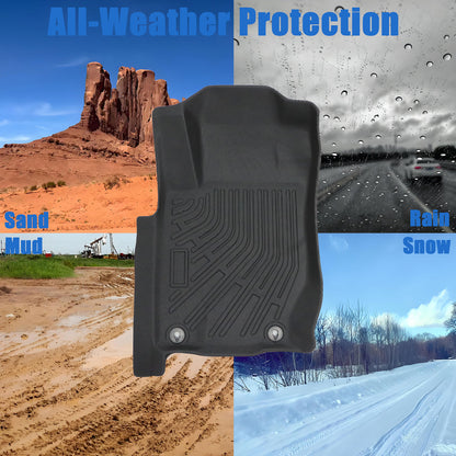 1st+2nd Row Floor Mats Liner TPE For 2005-2018 Mitsubishi L200 Triton Anti-Slip
