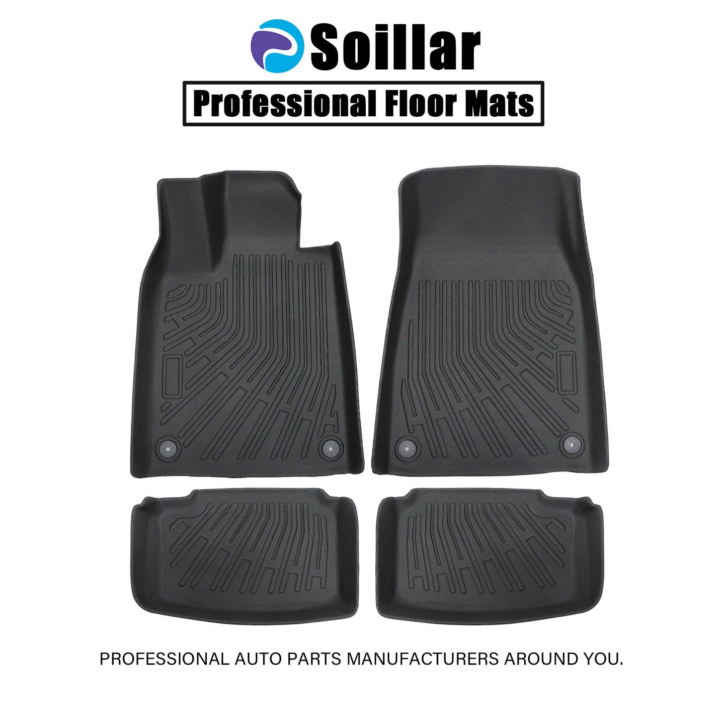 4Pcs TPE Floor Mats Liners Fits 2019-2025 Porsche Taycan 5Passenger All-Weather