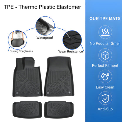 4Pcs TPE Floor Mats Liners Fits 2019-2025 Porsche Taycan 5Passenger All-Weather