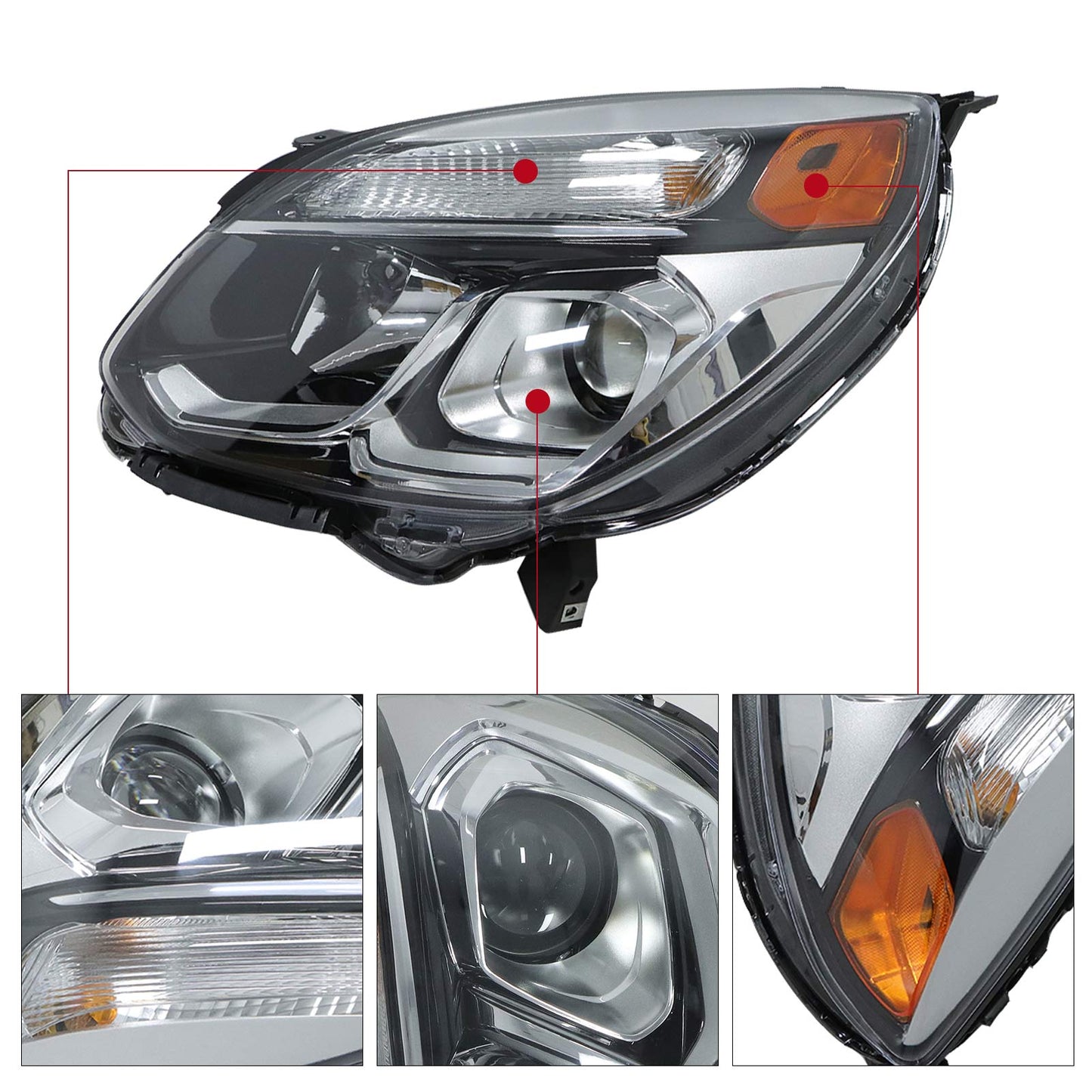 for 2016 2017 Chevy Equinox Left Halogen Headlight Assembly