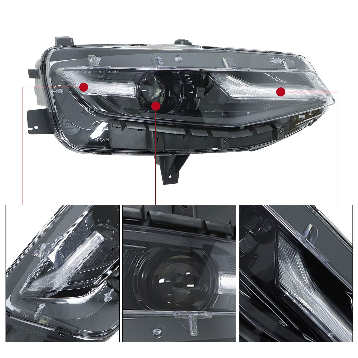 Full LED Headlight Right Passenger Side for 2019-2024 Chevrolet Camaro