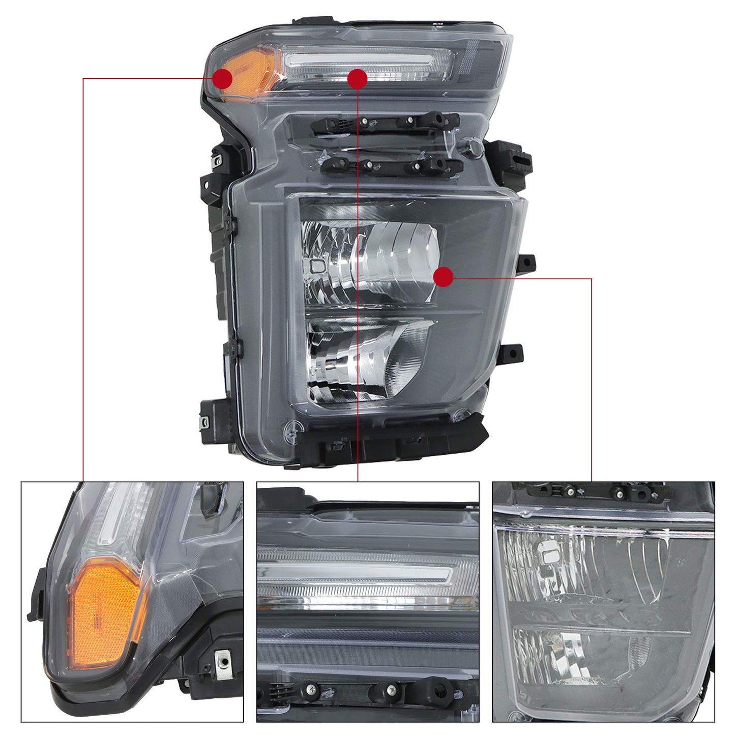 Halogen Headlight Passenger Right Side For Chevy Silverado 2500HD 3500HD 2020-23
