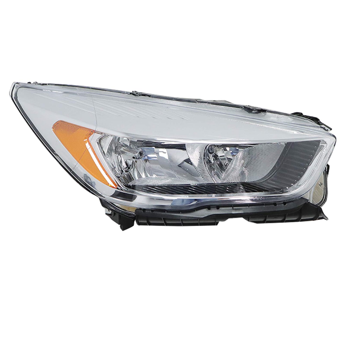 Headlight Assembly Chrome Halogen Right for 2017-2019 Ford Escape w/o LED