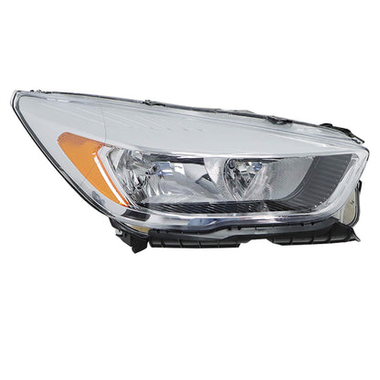 Headlight Assembly Chrome Halogen Right for 2017-2019 Ford Escape w/o LED