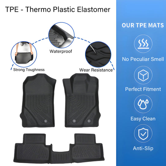 TPE Floor Mats Liners For 2021-2025 Ford Bronco 2 Door Front & Rear All Weather
