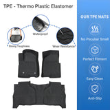 TPE 3D Floor Mats Liners For 2019-2025 Chevrolet Silverado/Sierra1500 Double Cab
