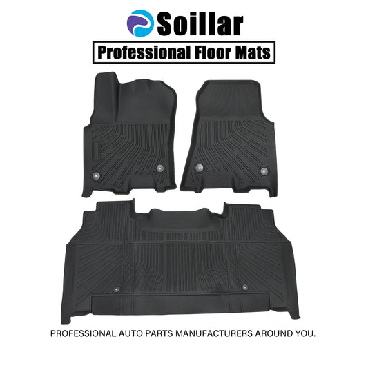 3D Floor Mats Liners TPE For 2025 2026 Dodge Ram 1500 Crew Cab Bucket Seat Black