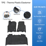 3D Floor Mats Liners TPE For 2025 2026 Dodge Ram 1500 Crew Cab Bucket Seat Black