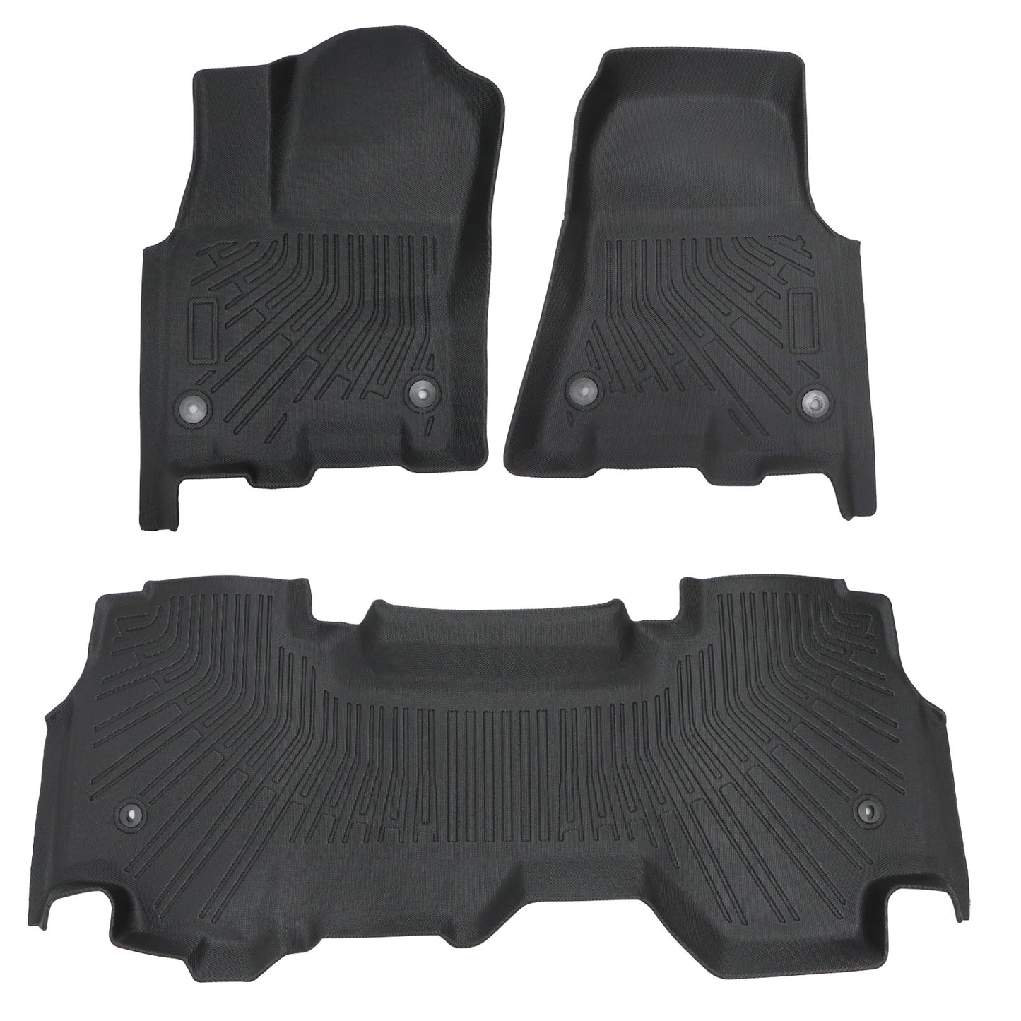 3D Floor Mats Liners TPE For 2025 Dodge Ram 1500 Quad Cab Bench Seat Black 3PCS