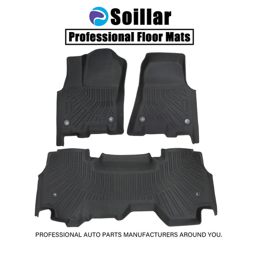 3D Floor Mats Liners TPE For 2025 Dodge Ram 1500 Quad Cab Bench Seat Black 3PCS