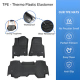 3D Floor Mats Liners TPE For 2025 Dodge Ram 1500 Quad Cab Bench Seat Black 3PCS