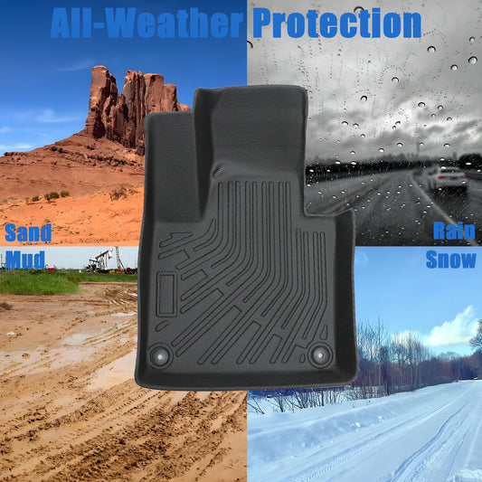 1st Row 3D Floor Mats Liners Set TPE For 2016-2026 Volvo XC90 Waterproof 2Pcs