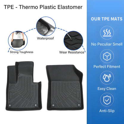 1st Row 3D Floor Mats Liners Set TPE For 2016-2026 Volvo XC90 Waterproof 2Pcs