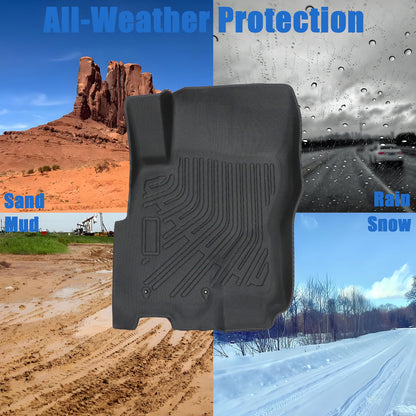 1st+2nd Row Floor Mats Liner TPE For 2005-2021 Nissan Frontier Extended Cab Set