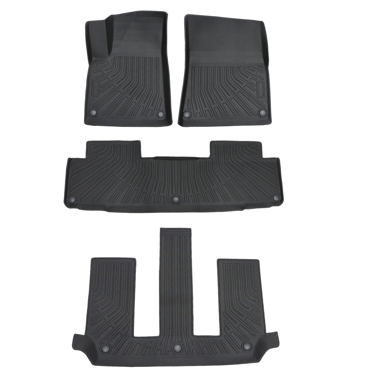 1st & 2nd & 3rd Row Floor Mats Liner For 2022 Rivian R1S 7 Passenger TPE 4Pcs