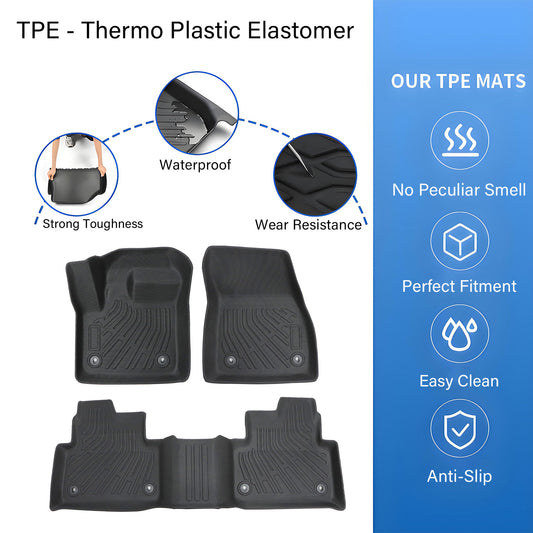 For 2020 2021 Range Rover Evoque TPE 3D Front+2nd Floor Mats Liner All Weather