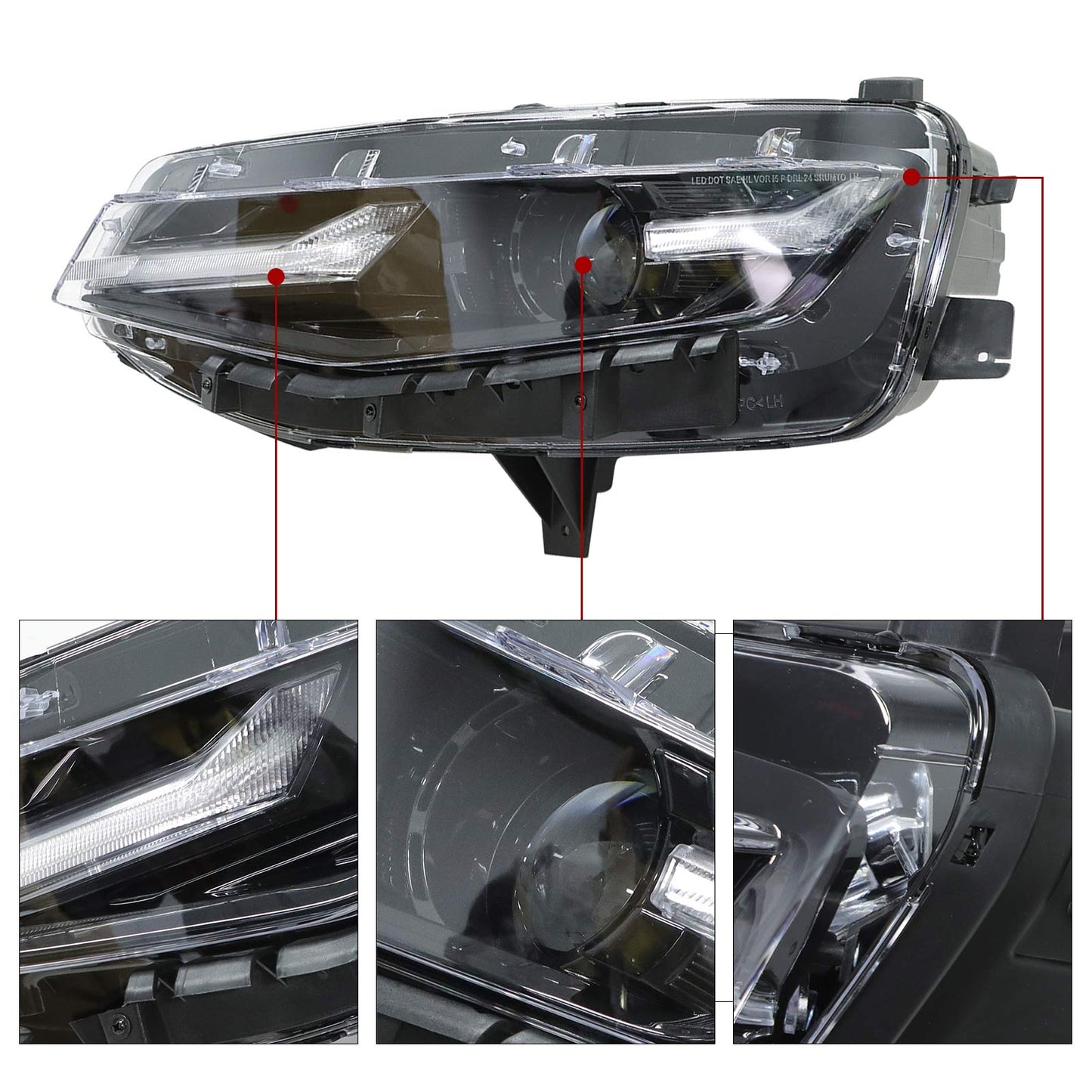 LED Headlight For 2019-2024 Chevy Camaro Right Passenger Side W/ Bulbs Headlamp