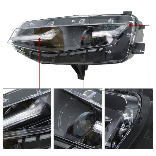 LED Headlight For 2019-2024 Chevy Camaro Right Passenger Side W/ Bulbs Headlamp