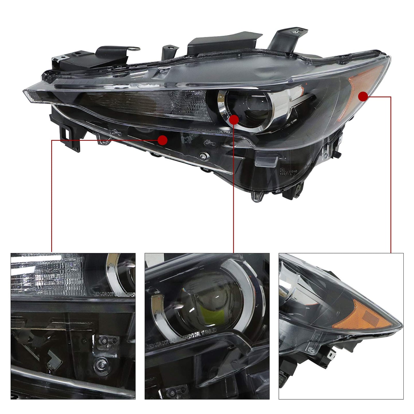 For MAZDA CX-5 CX5 2017-2021 LED Headlight Lamp Assembly No AFS Left Driver Side