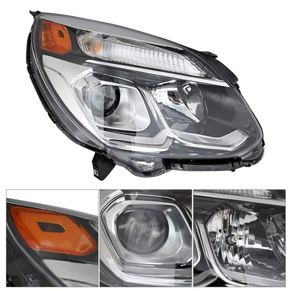 Chrome Halogen Headlamp Passenger Side for 2016-2017 Chevy Equinox