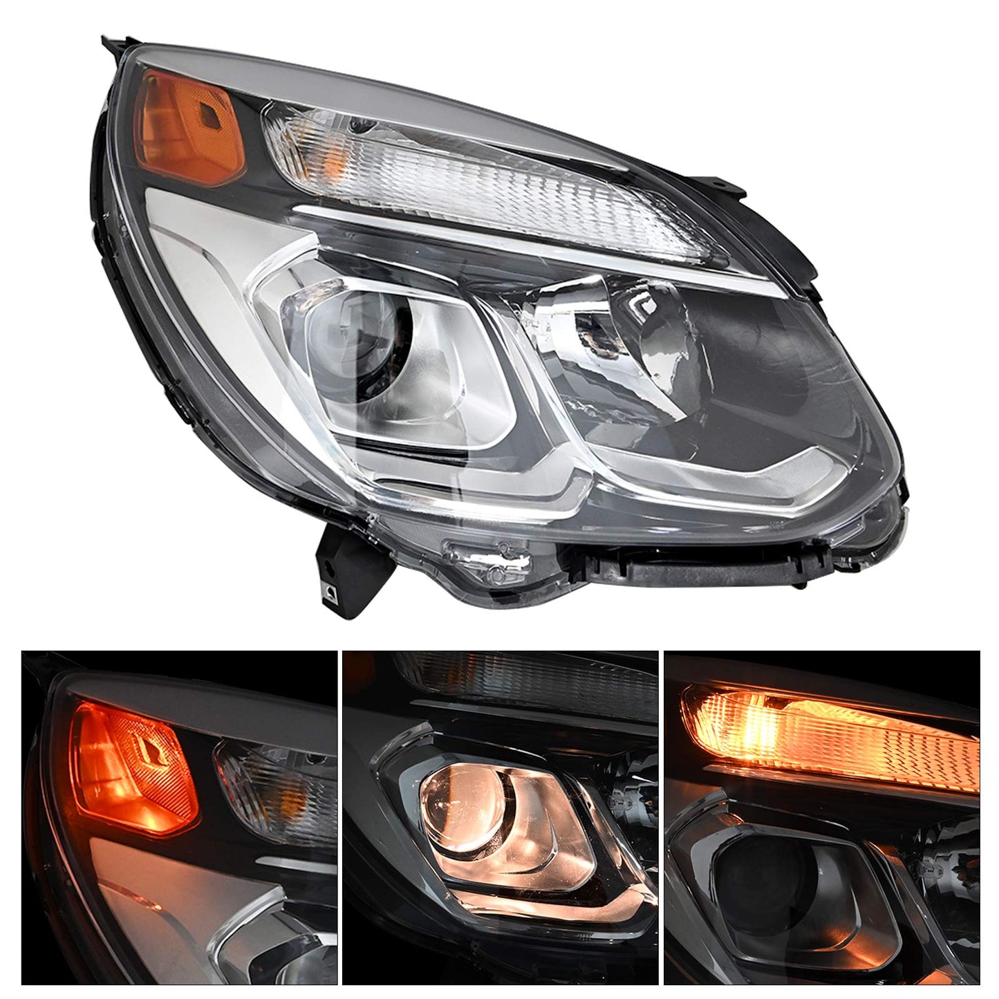 Chrome Halogen Headlamp Passenger Side for 2016-2017 Chevy Equinox
