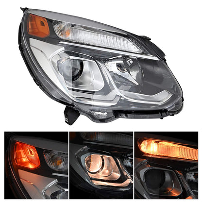 Chrome Halogen Headlamp Passenger Side for 2016-2017 Chevy Equinox
