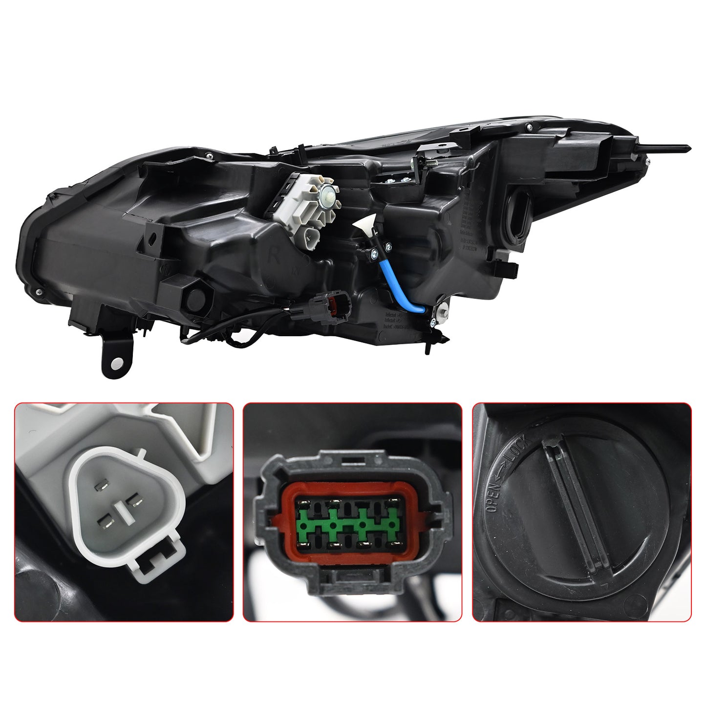 Passenger Side Headlight for 2015-2019 Infiniti Q70 Right Non AFS