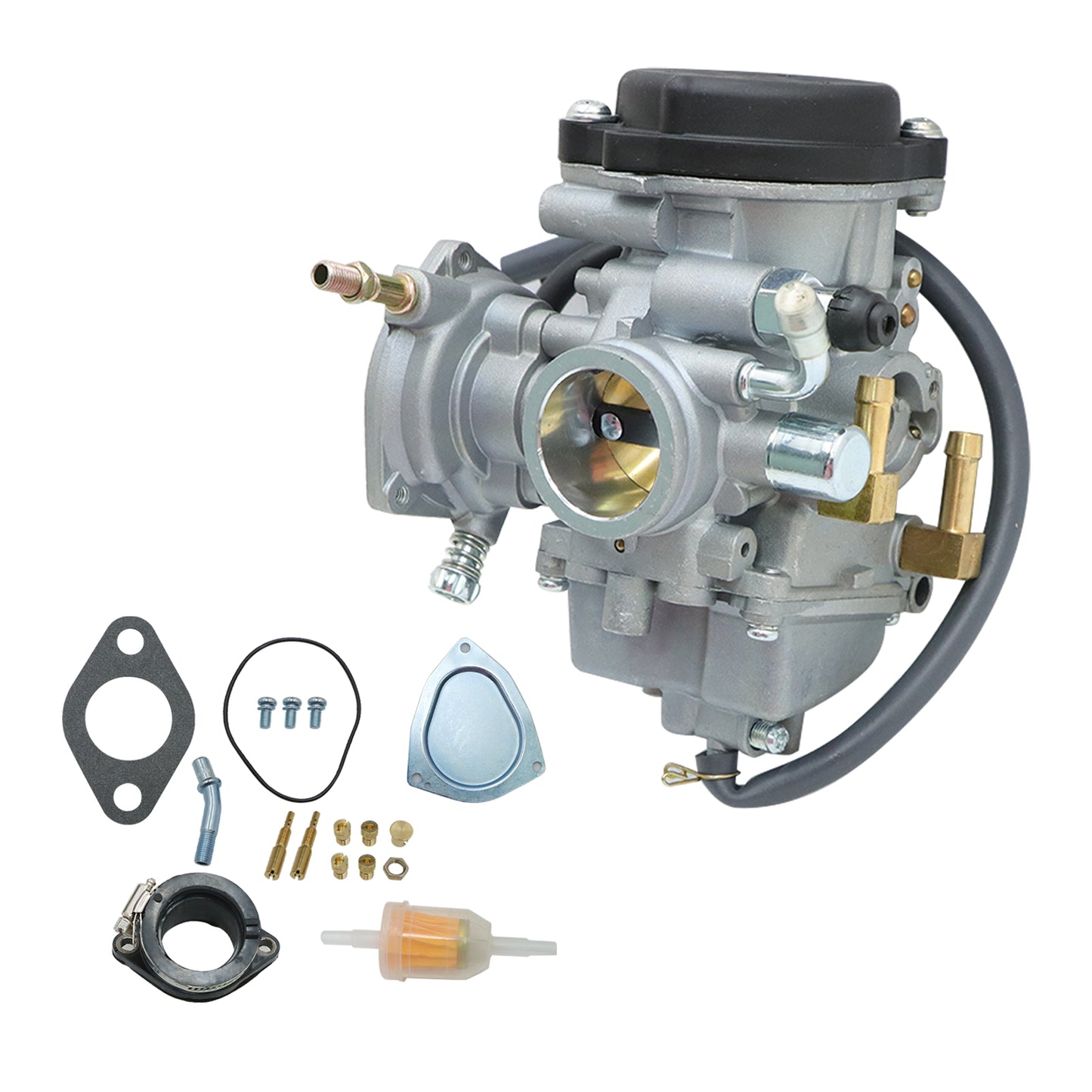 Carburetor Carb w/Intake Pipe Boot For 99-02 Suzuki King Quad 300 QuadRunner 250