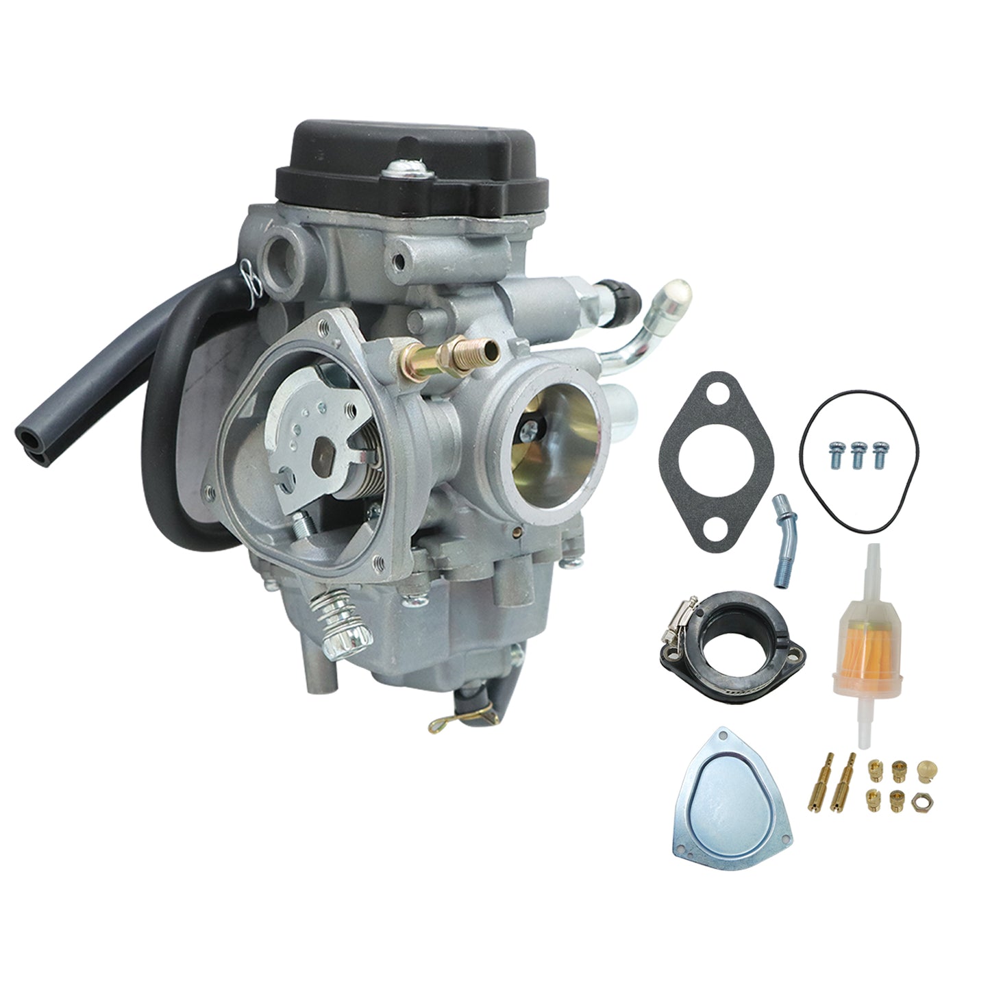 Carburetor Carb w/Intake Pipe Boot For 99-02 Suzuki King Quad 300 QuadRunner 250