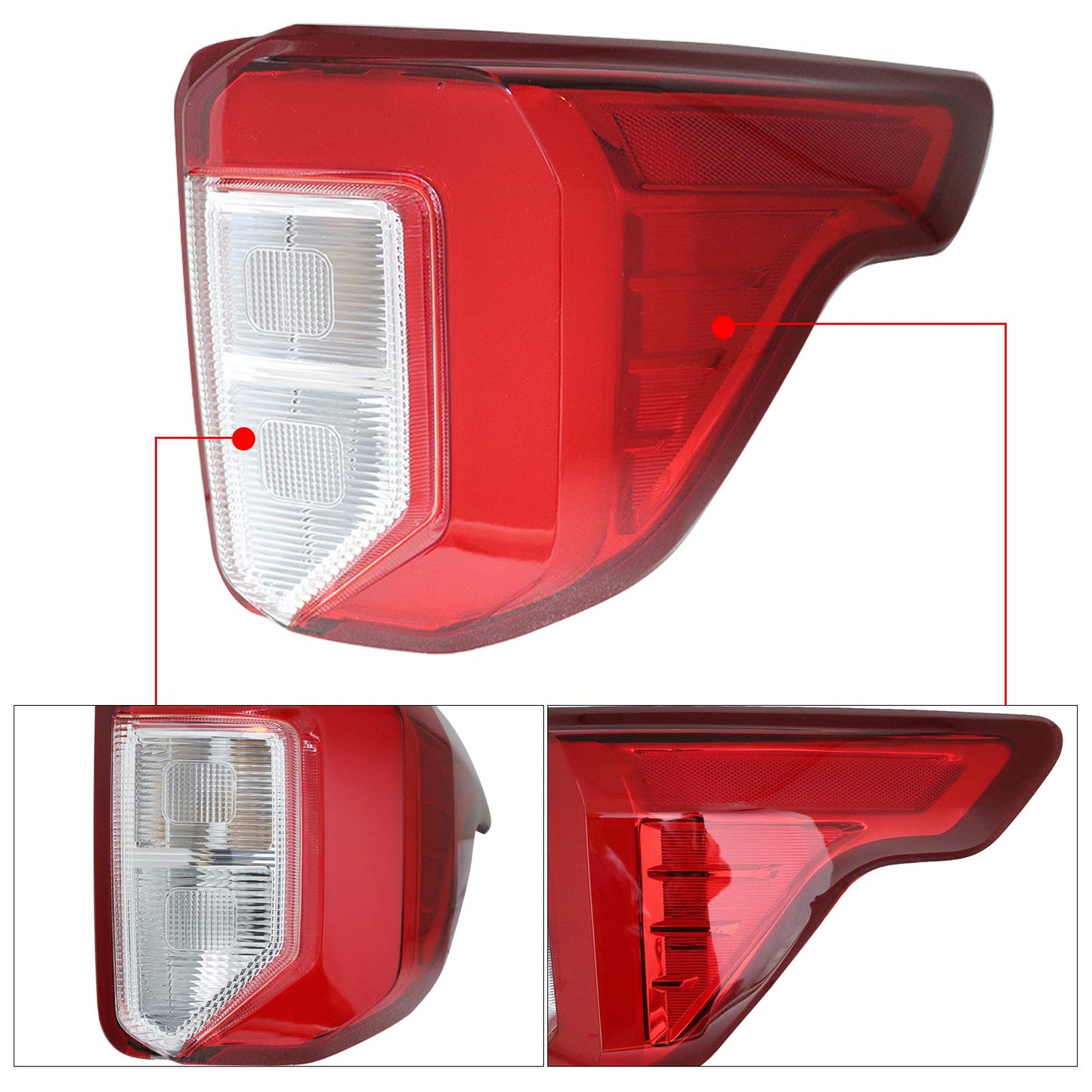 Passenger Side Tail Light for 2020 2021 2022 Ford Explorer Right Rear Lamp