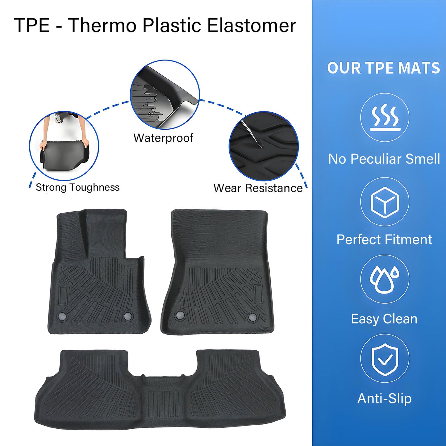 Floor Mats Liner For 2008-2014 BMW X6 E71 E72 4-Door Front-Rear All Weather TPE