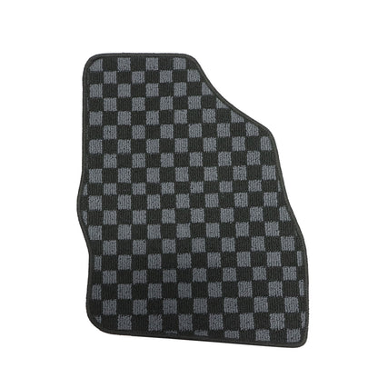 2Row Checkered Flag Floor Mats Carpet Fits 2010-2013 Mazda 3 Anti-Slip Full Set